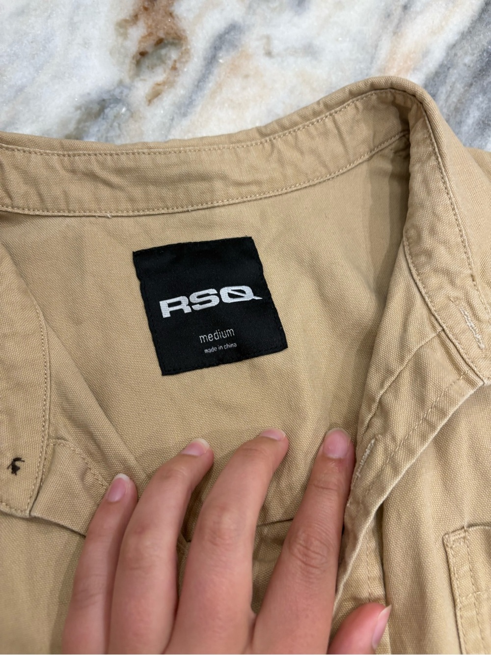 RSQ Tan Button-Up Shirt Jacket - Picture 3 of 8